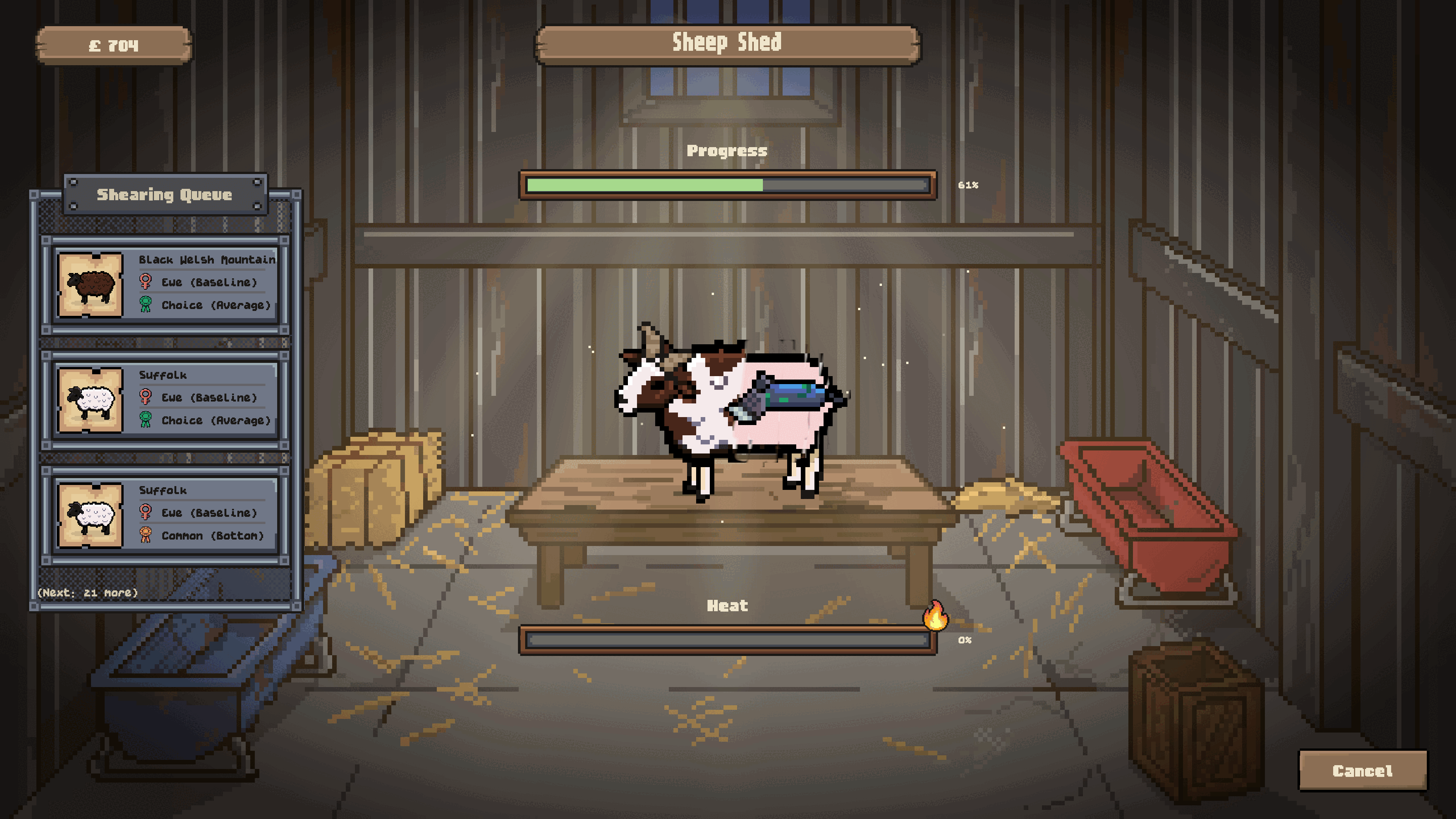 The hands-on shearing minigame